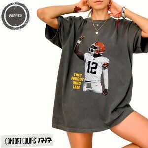 Shedeur Sander They Forgot Who I Am Oversized Bootleg Browns Tee, Cleveland Dawg